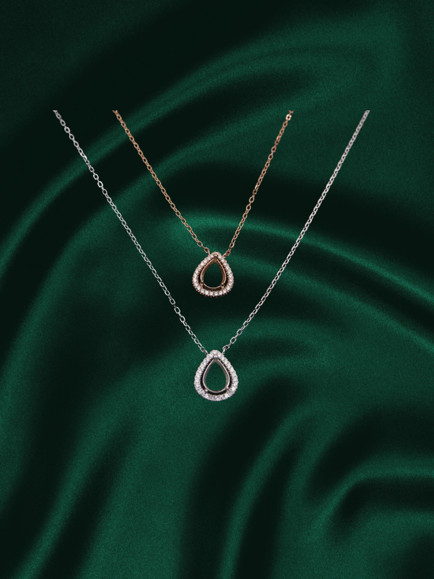 Canna | Teardrop Halo Pendant Necklace