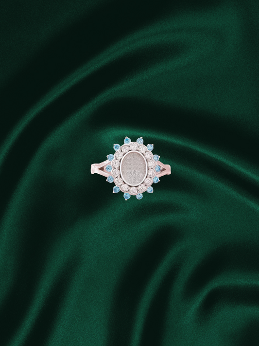 Alyssum | 6x8 mm Double Halo Ring