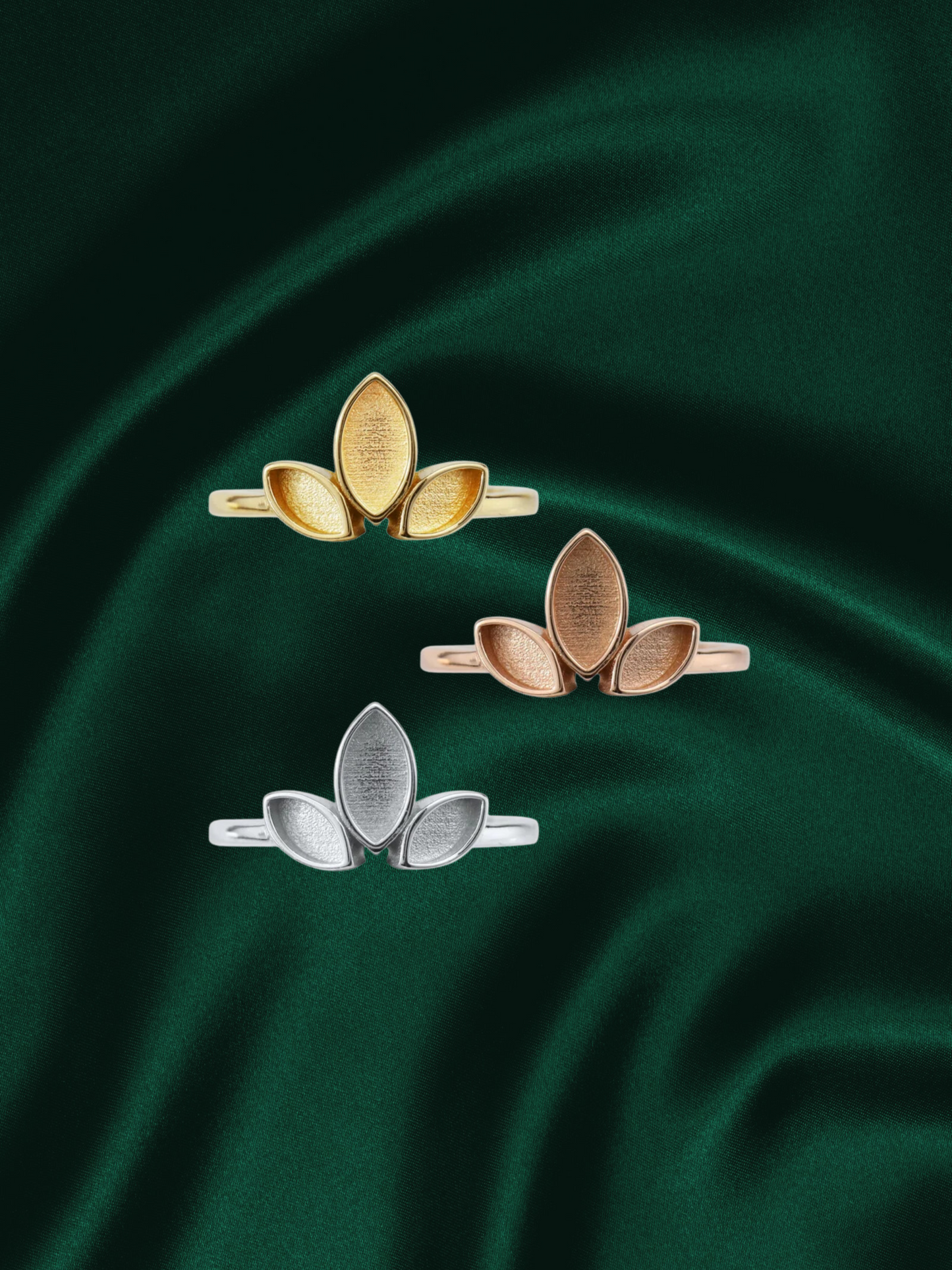 Orchid | Marquise three stone bezel