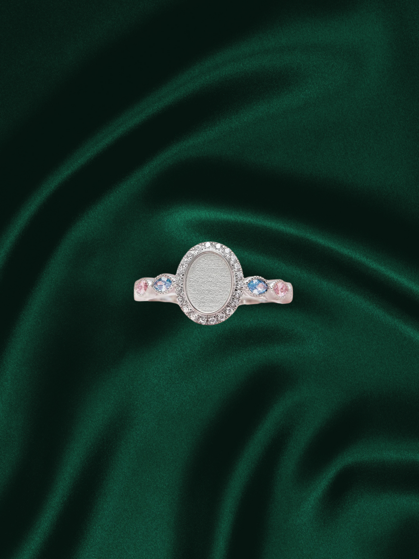 Rose | Oval Halo and Marquise Birthstones Ring